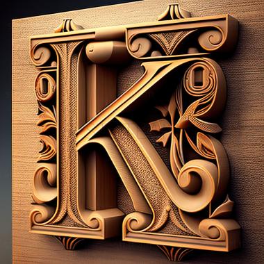 3D model Kakka singular of the Punjabi letter K (STL)